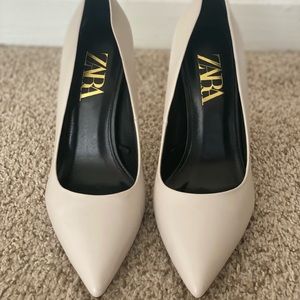 ZARA high heels shoes white wedding shoes